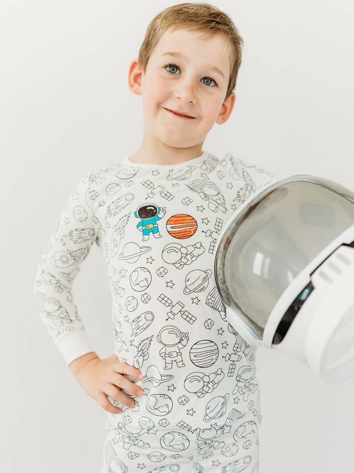 Bee Colorful Co. - Wholesale Sleepwear Set - Kids - Space Coloring Pajamas 2 piece set made from Bamboo13