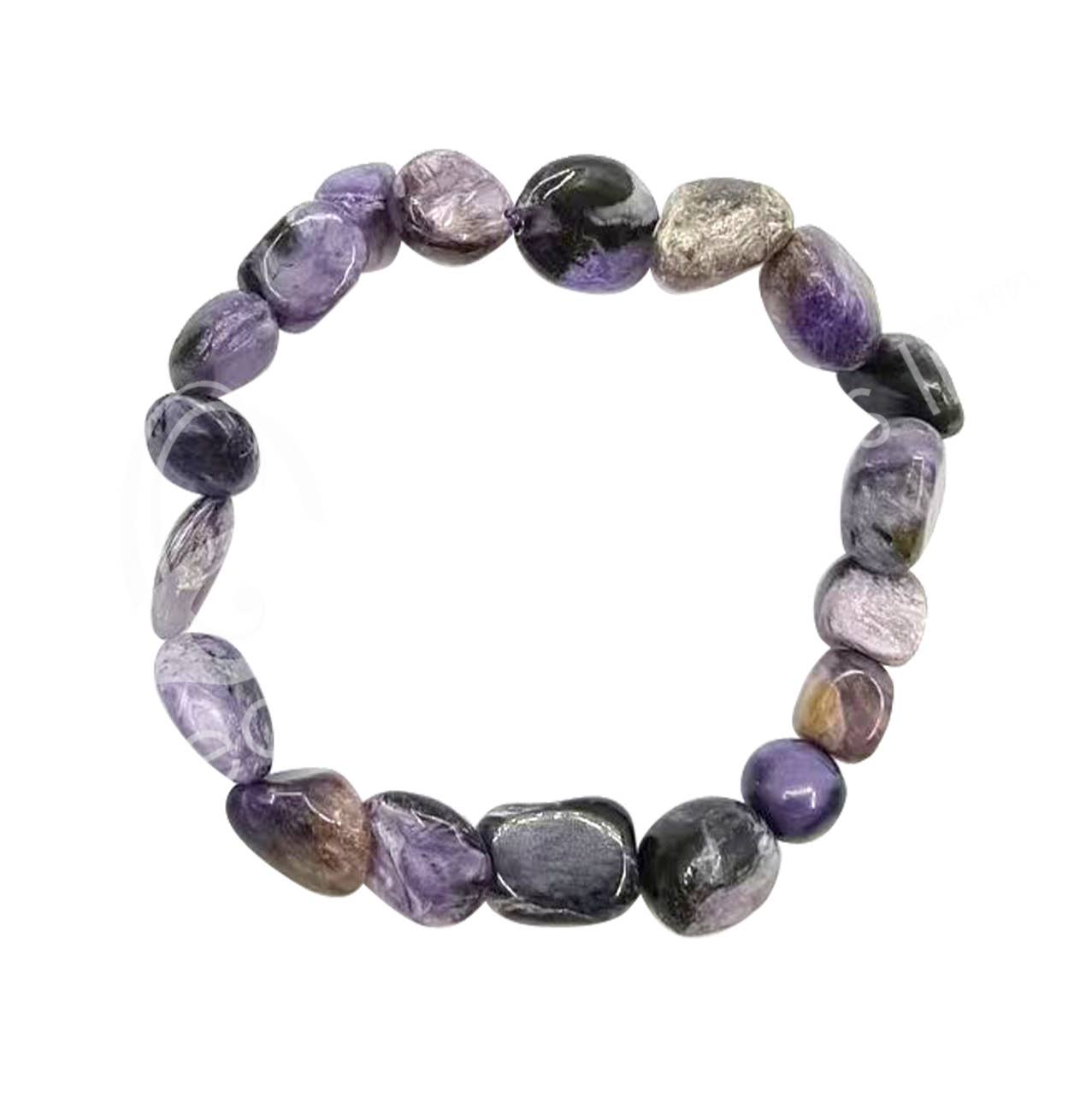 Oceanic Linkways Inc - Vente Pierre et cristal de spiritualité - (PC)BRACELET - PIERRES TUMBLÉES CHAROÏTE A (8 X 10 MM) 8-8.150