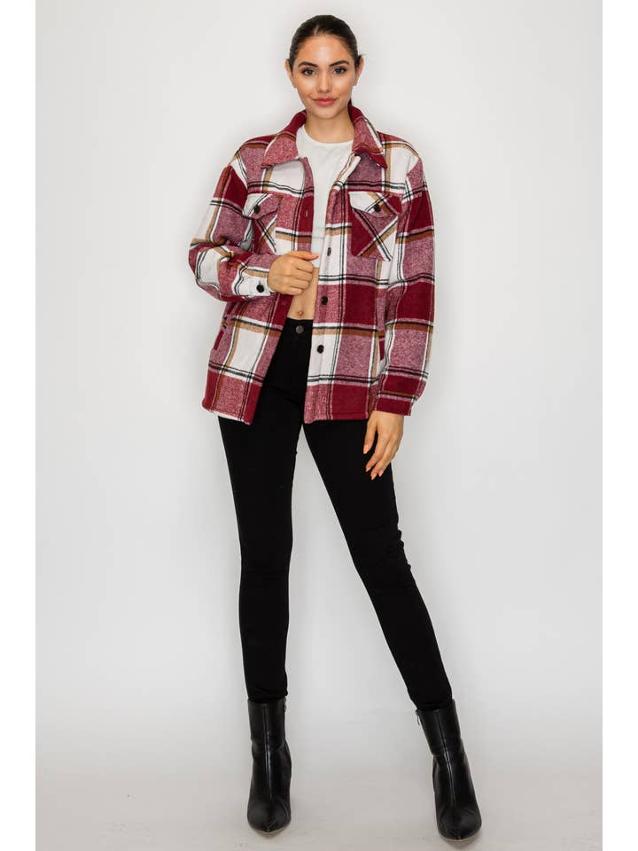 PATRONCITO USA INTERNATIONAL, INC - Wholesale Shirt Jacket/Shacket - Women's - Women Plaid Long Button Shirts Jackets (Shakets) LJ550-202533
