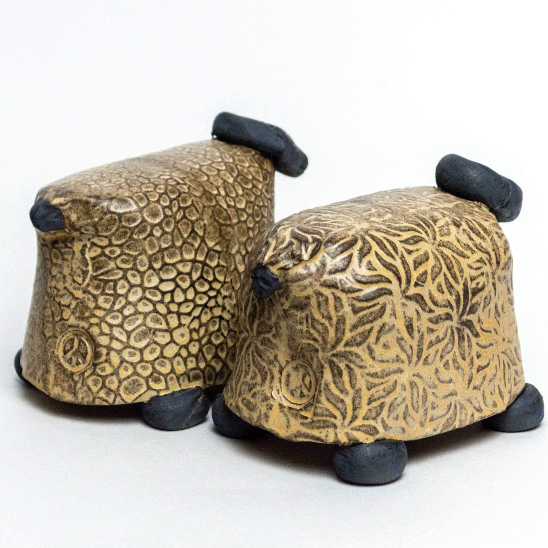 White Squirrel Clayworks - Wholesale Decorative Figurine - Beige Sheep - Handmade Ceramic Stoneware Figures1