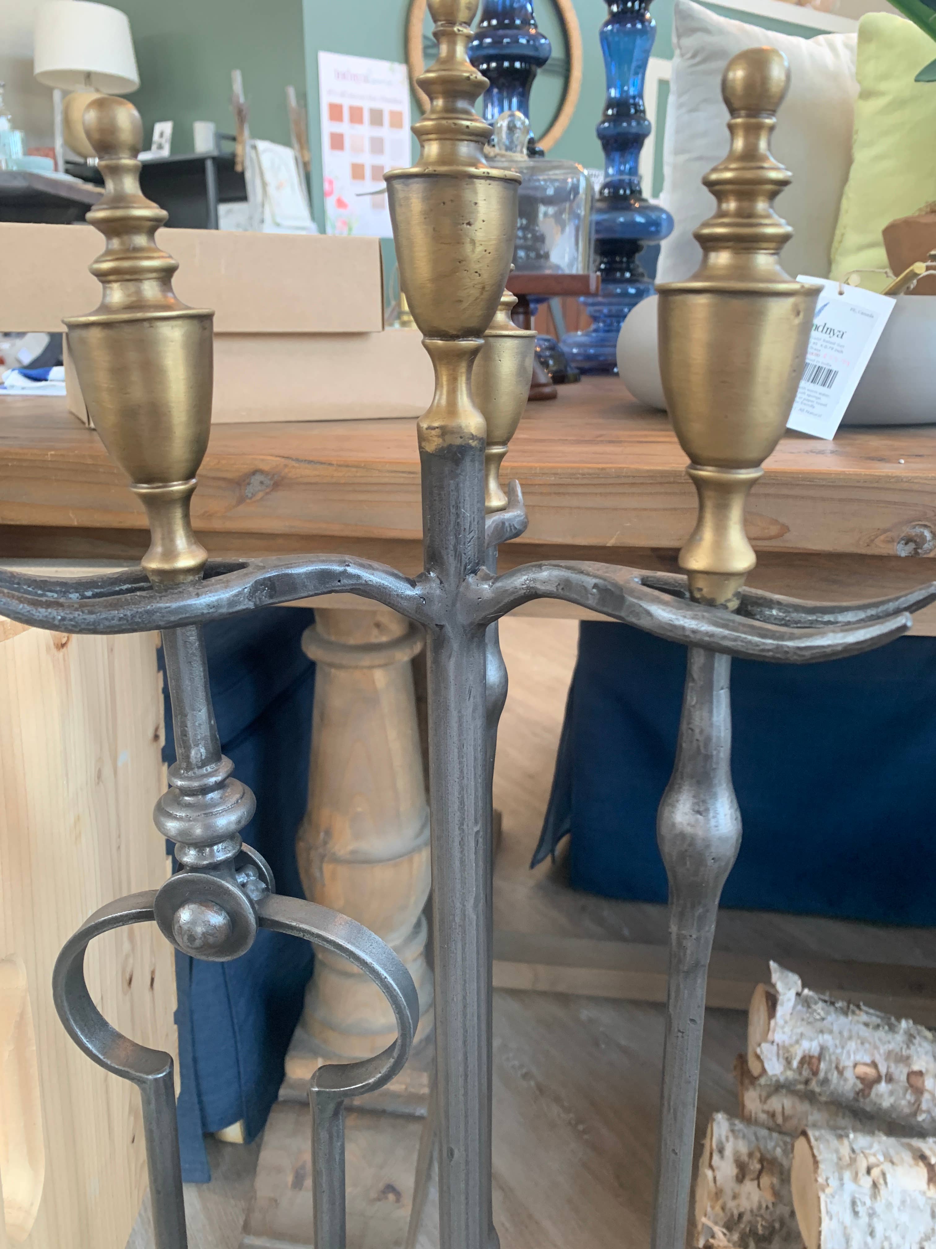 Indriya Home - Wholesale Fireplace Mantel - Fireplace Tools Hearth Luxe – Brass & Old Cast Iron 2