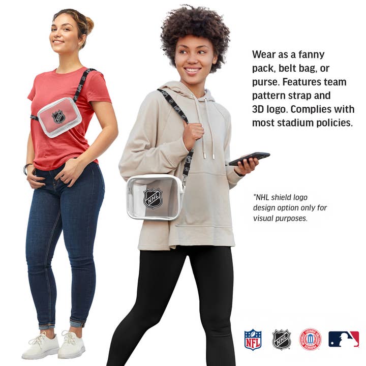 Little Earth Productions - Wholesale Crossbody Bag - Unisex - NHL Boston Bruins Clear Fanny Fan Purse3