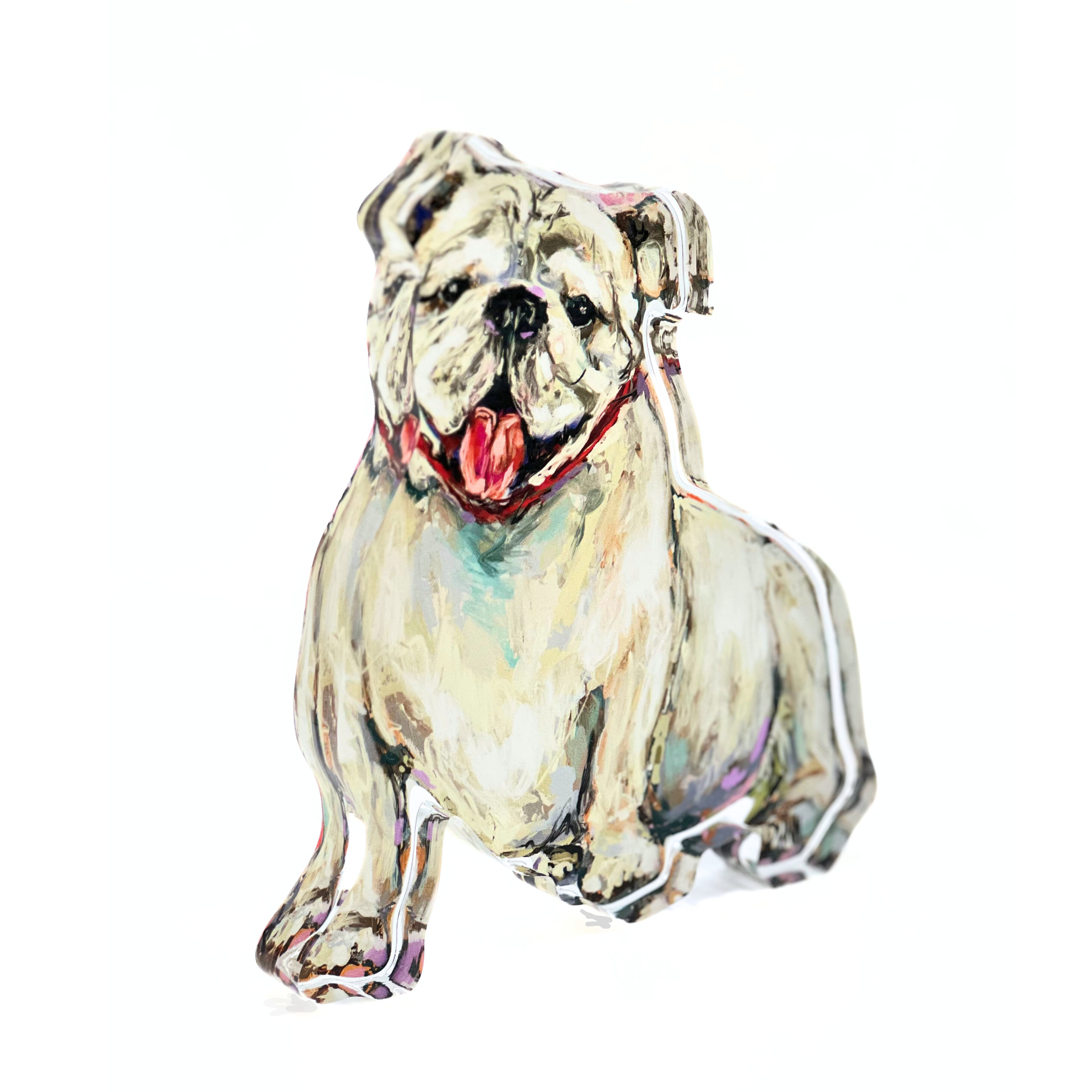 Lauren Dunn - Wholesale Decorative Figurine - WHITE ACRYLIC BULLDOG1