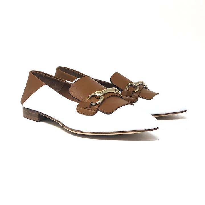 Calpierre BDH03 white and leather for wholesale by Calpierre