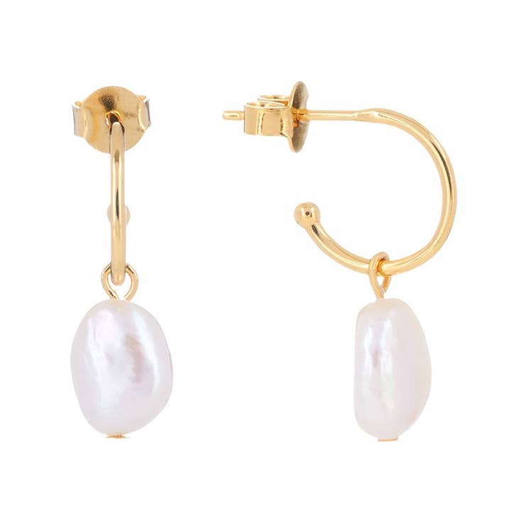 Créoles Arcane Pearl Drop pour la vente par BOWERBIRD JEWELS