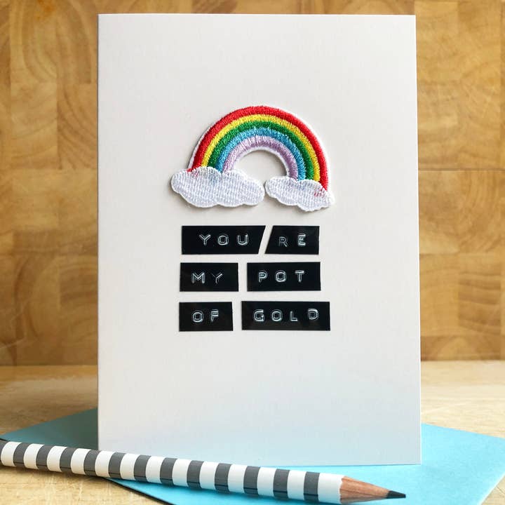 Rainbow Iron on Patch Card for wholesale by Samantha Morris