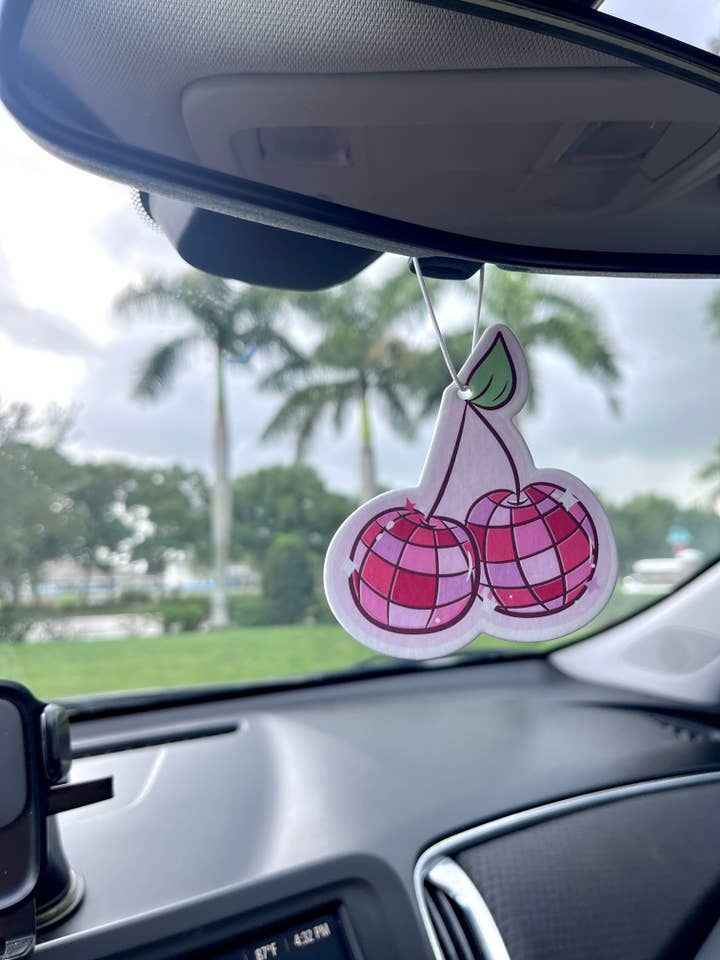 Disco Cherry Car Air Freshener for wholesale by Illie Millie Designs