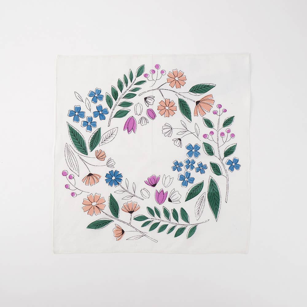 shesay – wholesale Handkerchief – Women's – Flower Wreath Pattern Handkerchief0