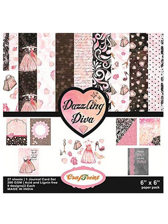 Dazzling Diva Paper Pack 6x6 Inches for wholesale by CrafTreat