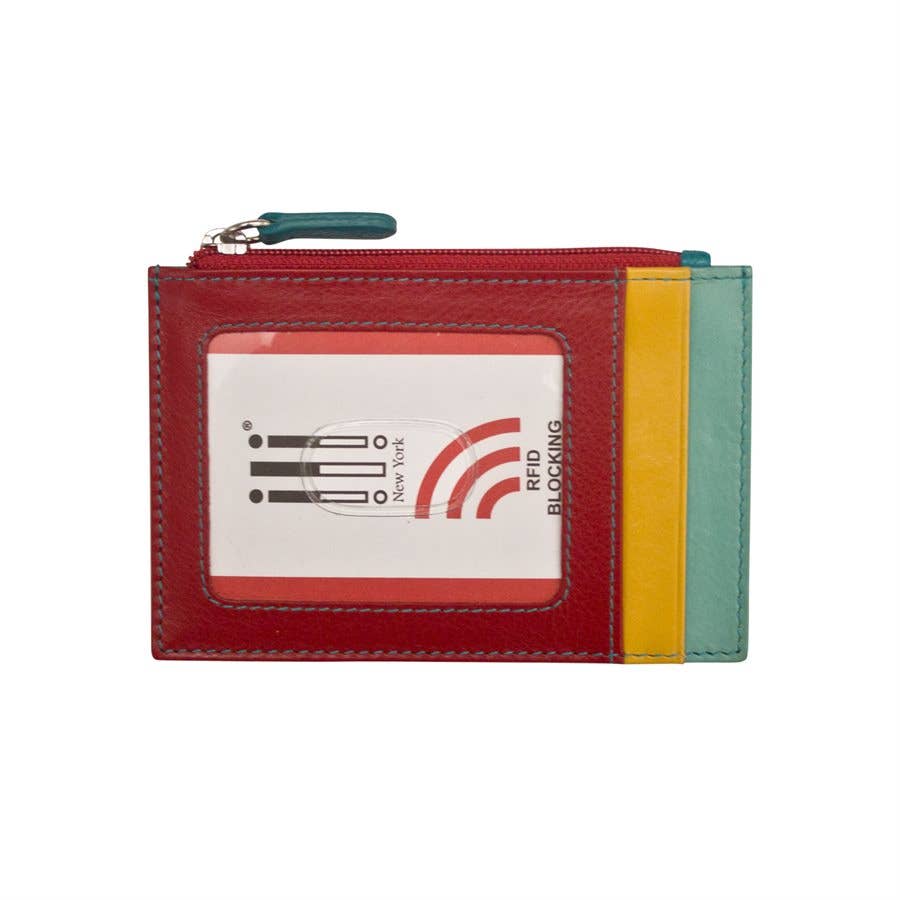 ili New York – wholesale Kortfodral - Unisex – 7416 Läder CC-ID-hållare med blixtlåsficka26