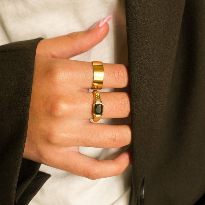 Geneva Black Onyx Ring for wholesale by Fran's Hause