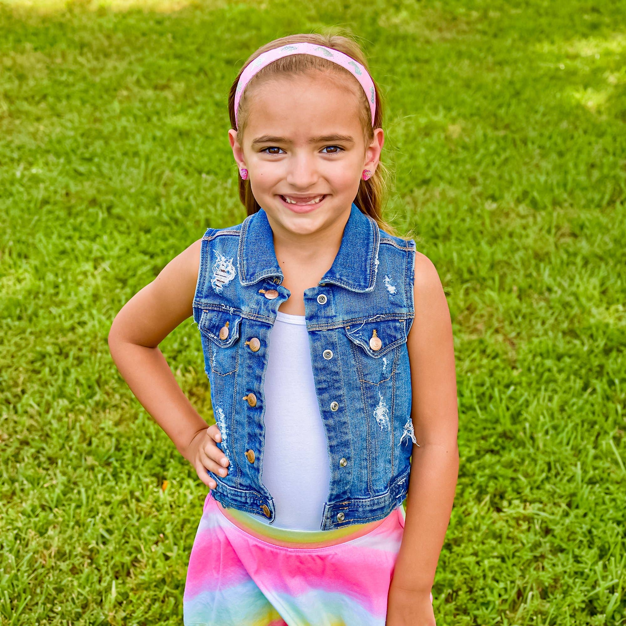 Frog Sac - Wholesale Fashion Headband - Kids - Adjustable No Slip Unicorn Headband - Pink Glitter Metallic2