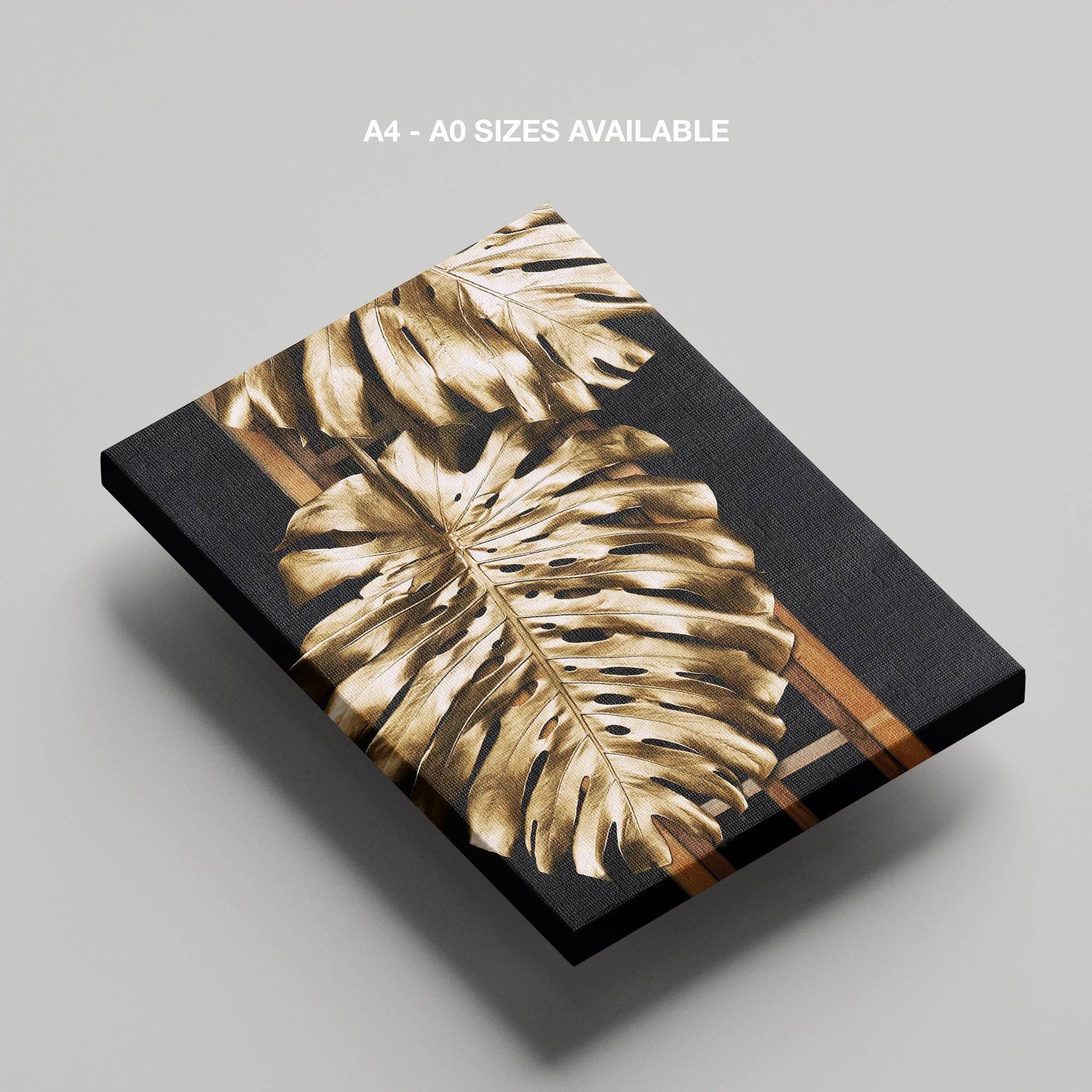 House Prints – wholesale Art print – Tropical Gold Leaf Fashion - Framed Canvas Wall Art Print5