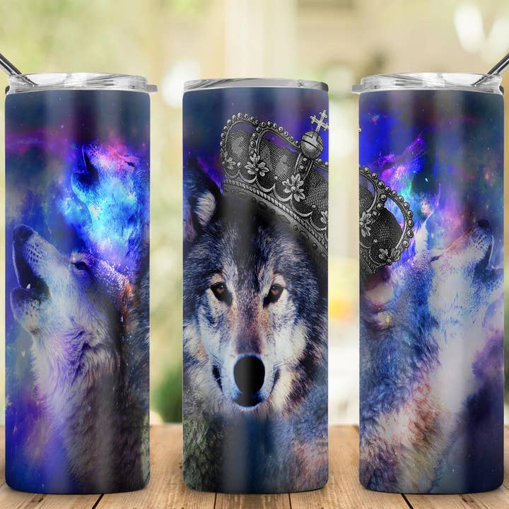 Wolf with Crown for wholesale by Triple D's Tumblers n More