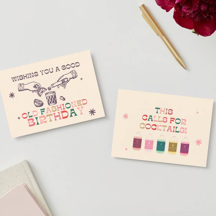 Cheers Postcards/Greeting Cards for wholesale by Yes Cocktail Co