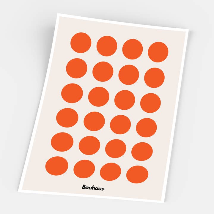 Gustave - Vente Affiche d'art - Bauhaus, Orange dots1