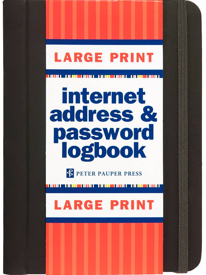 Large Print Internet Address & Password Logbook for wholesale by Peter Pauper Press