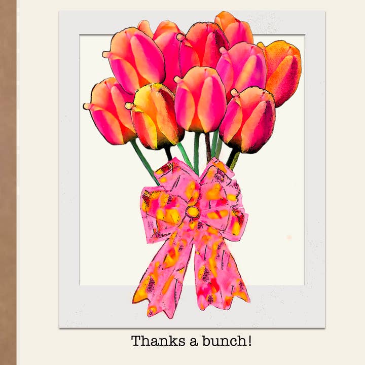 Biglietto di ringraziamento con bouquet di tulipani per la vendita all'ingrosso da parte di Heavenly Debbie