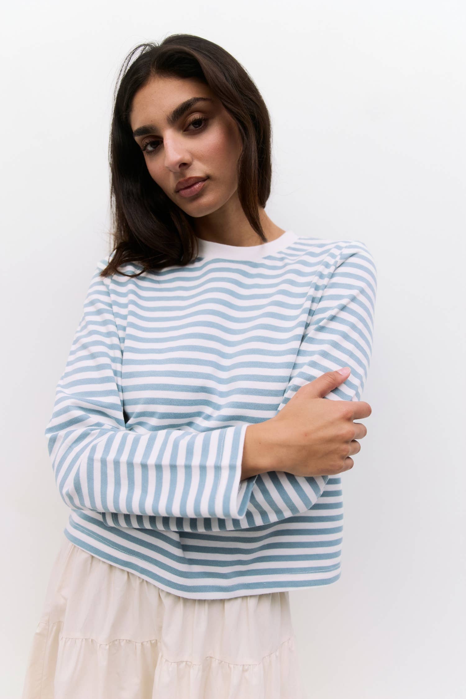 MOD REF - Wholesale T-Shirt - Women's - The Kathleen Top | Women's Striped Long Sleeve T-Shirt

4