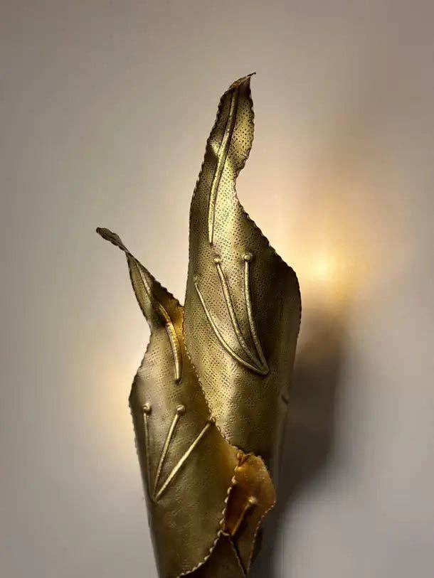 Arel Lighting - Wholesale Sconce - Nisia Hammered Brass Wall Sconce7