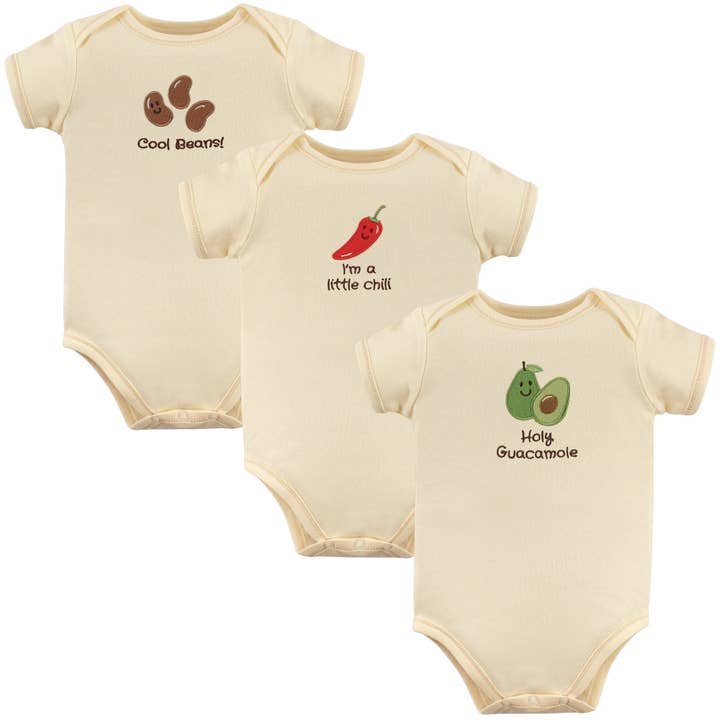 Touched by Nature Organic Cotton Bodysuits, Guacamole for wholesale on Faire