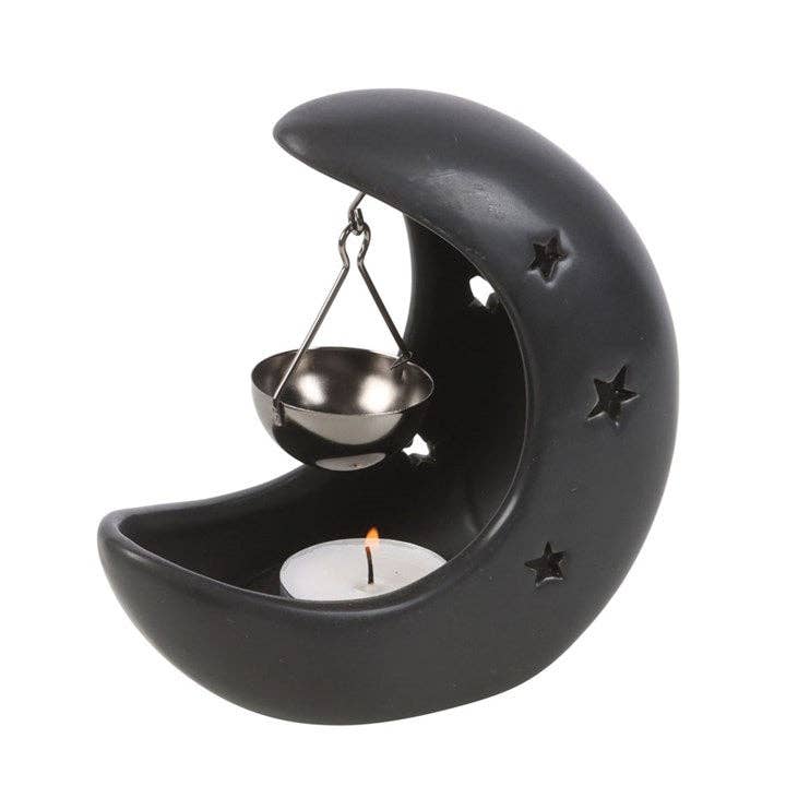 Something Different Wholesale – wholesale Oil warmer – Black Crescent Moon Hanging Oil Burner2