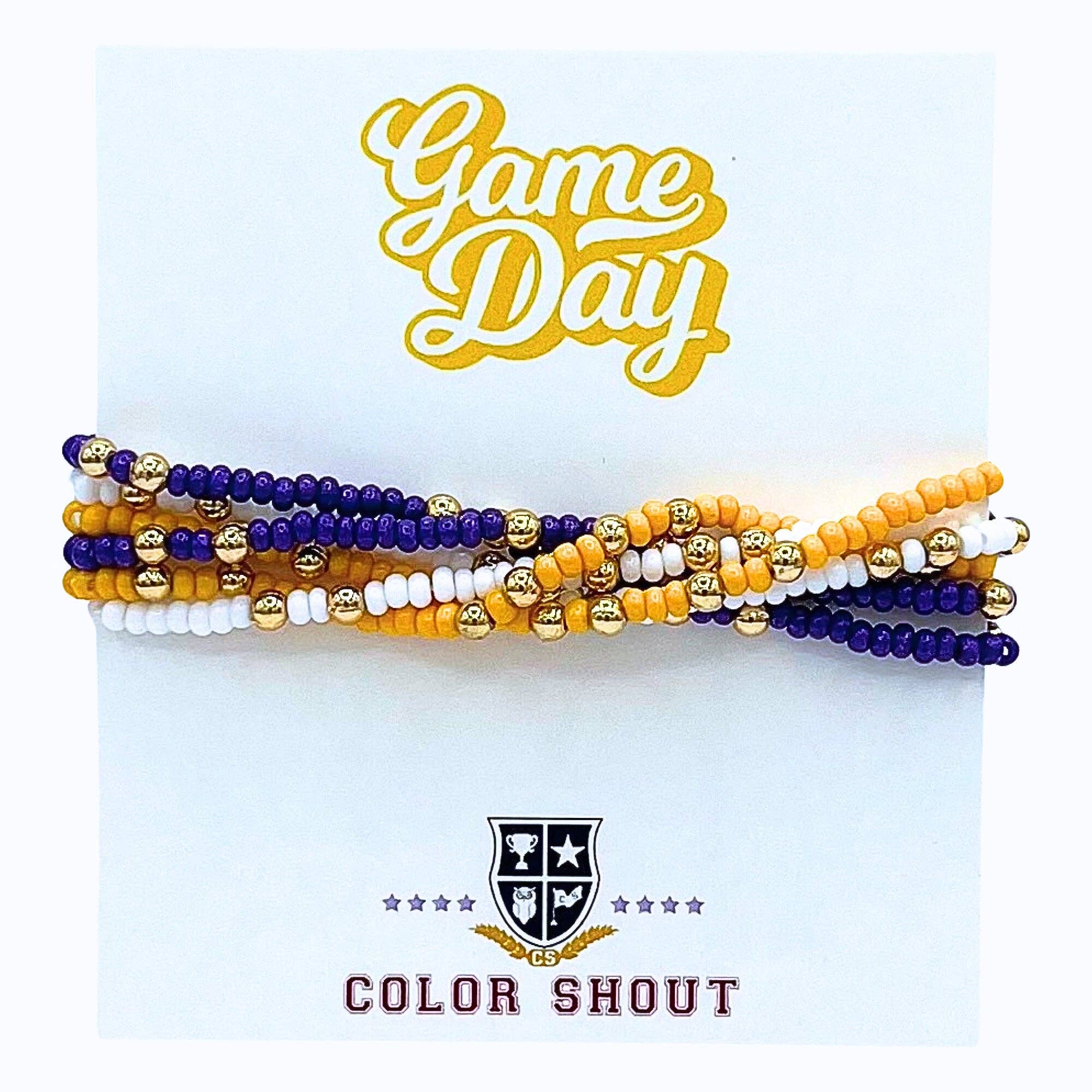 Color Shout - Wholesale Jewelry Set - Game Day Team Colors: Set of 6 Stretch Bracelets26