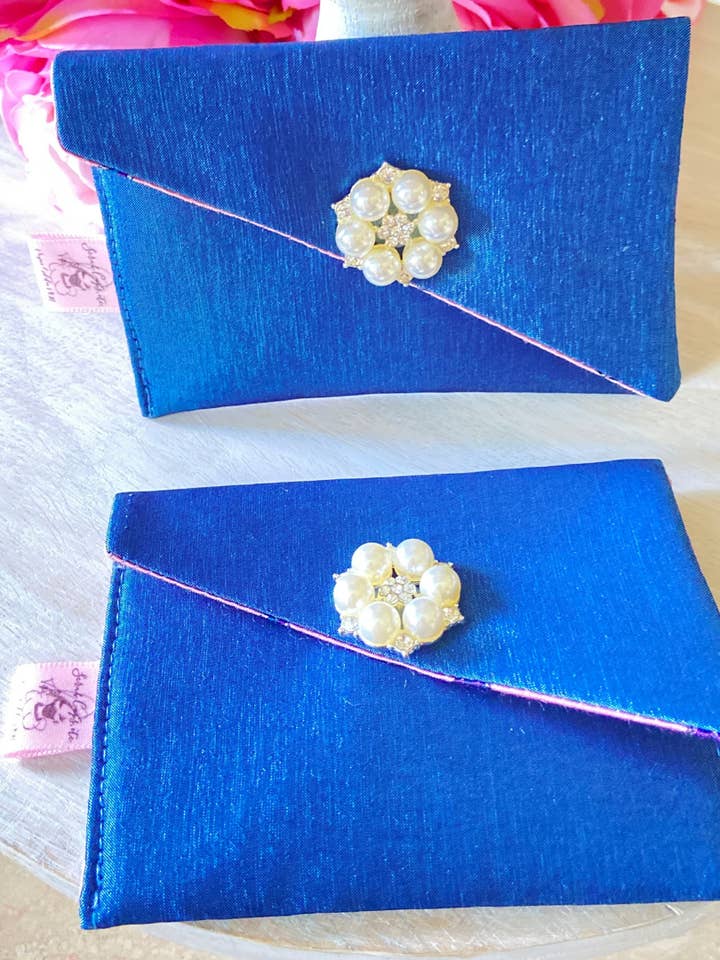 Elegant Silk Executive Business Card Holder Clutch for wholesale by Chic Peony Boutique, LLC