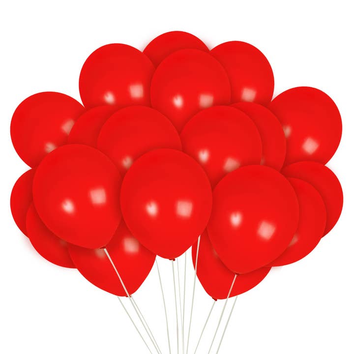 Red Balloons - 12 Inch Latex Balloons for wholesale by Treasures Gifted