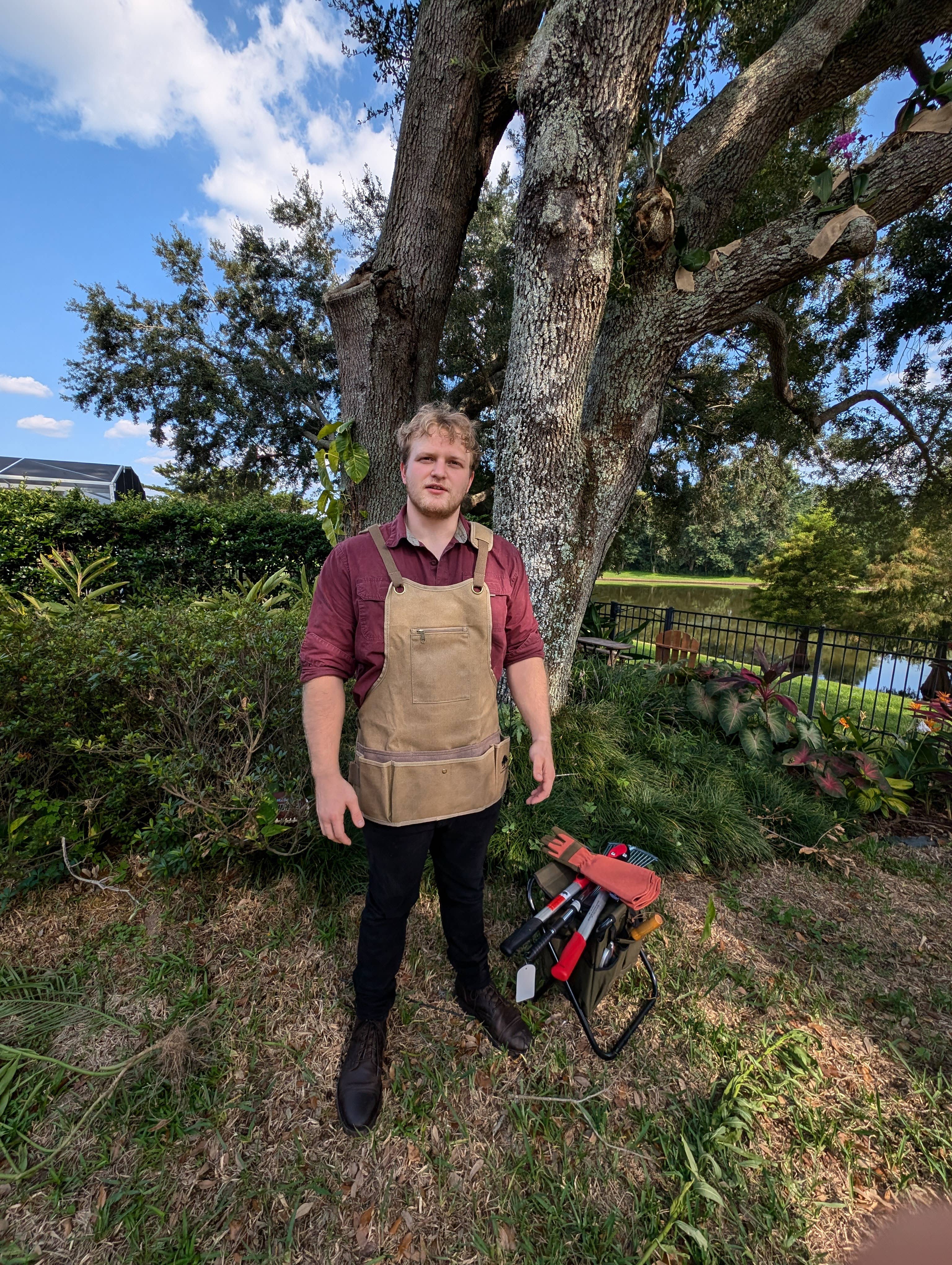 Brown Ironwood Gardening Tool Apron - Full Apron for wholesale on Faire0