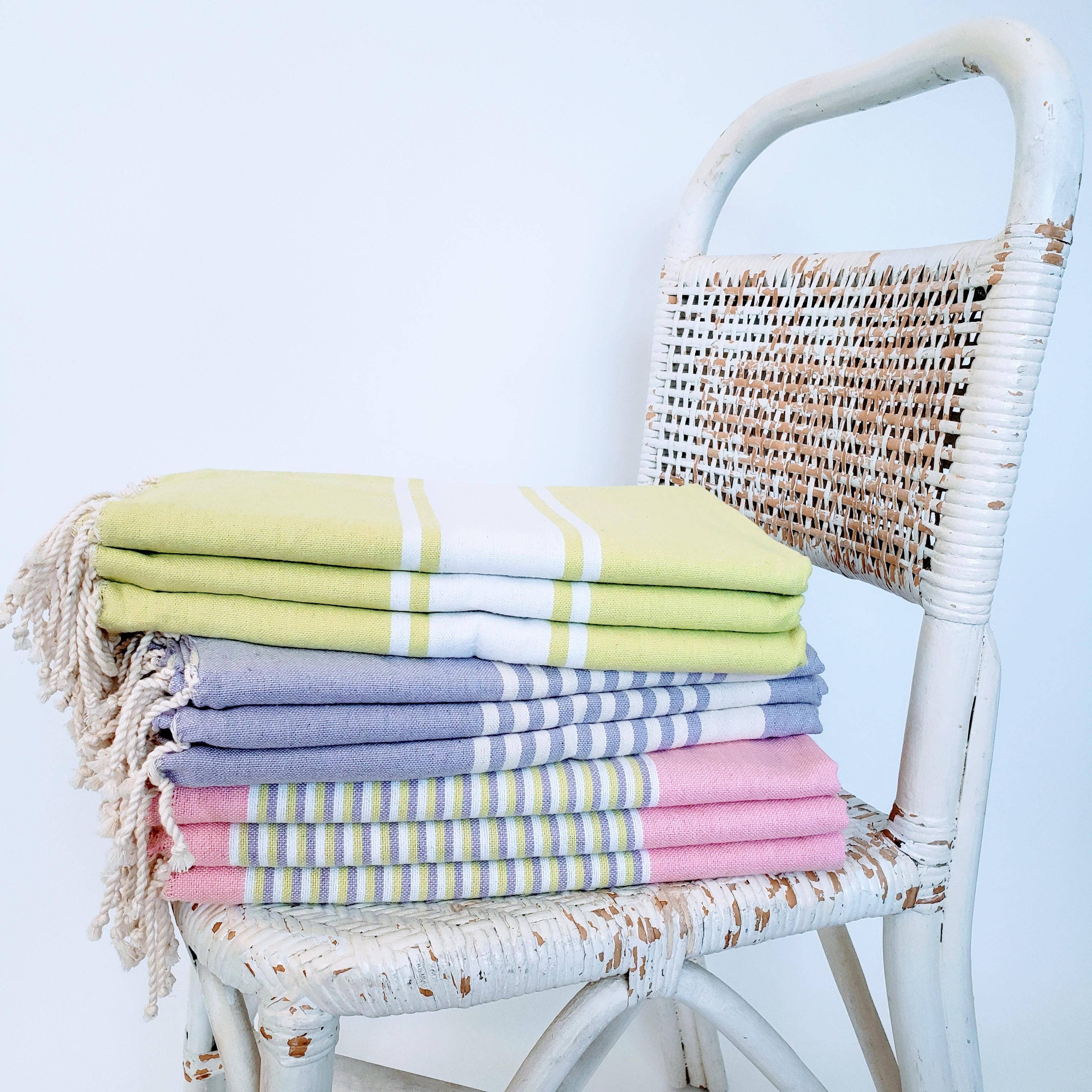 wonderfouta – wholesale Beach towel – Beach towel Set / Sarong/ 9 single size - Pistachio-lavender1