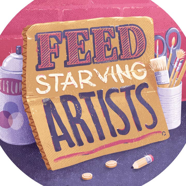 Feed Starving Artists Sticker for wholesale by BMcCormick ART