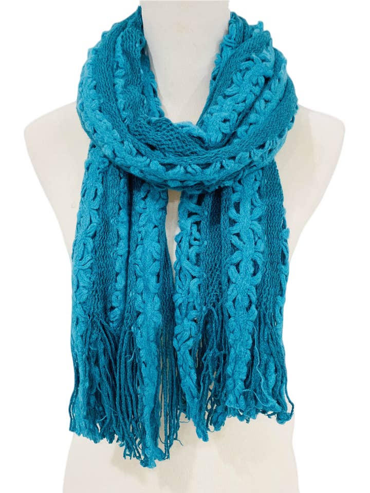 JC051802 Two-Way Knitted Floral Tube Scarf for wholesale by JC Sunny Fashion