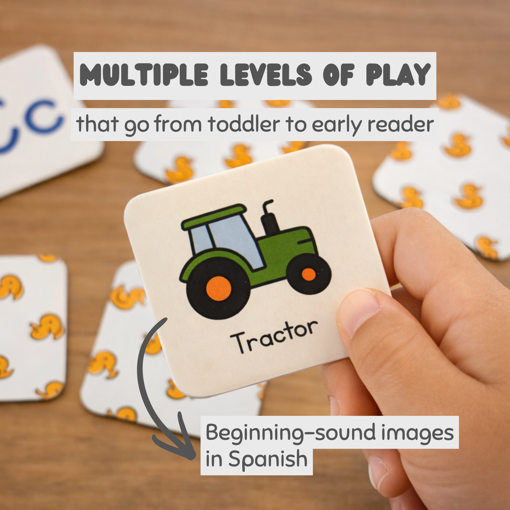 Pato Pato - Wholesale Brain Game - Kids - Letteria & Memoria - Spanish Phonics Learning Game for Kids3