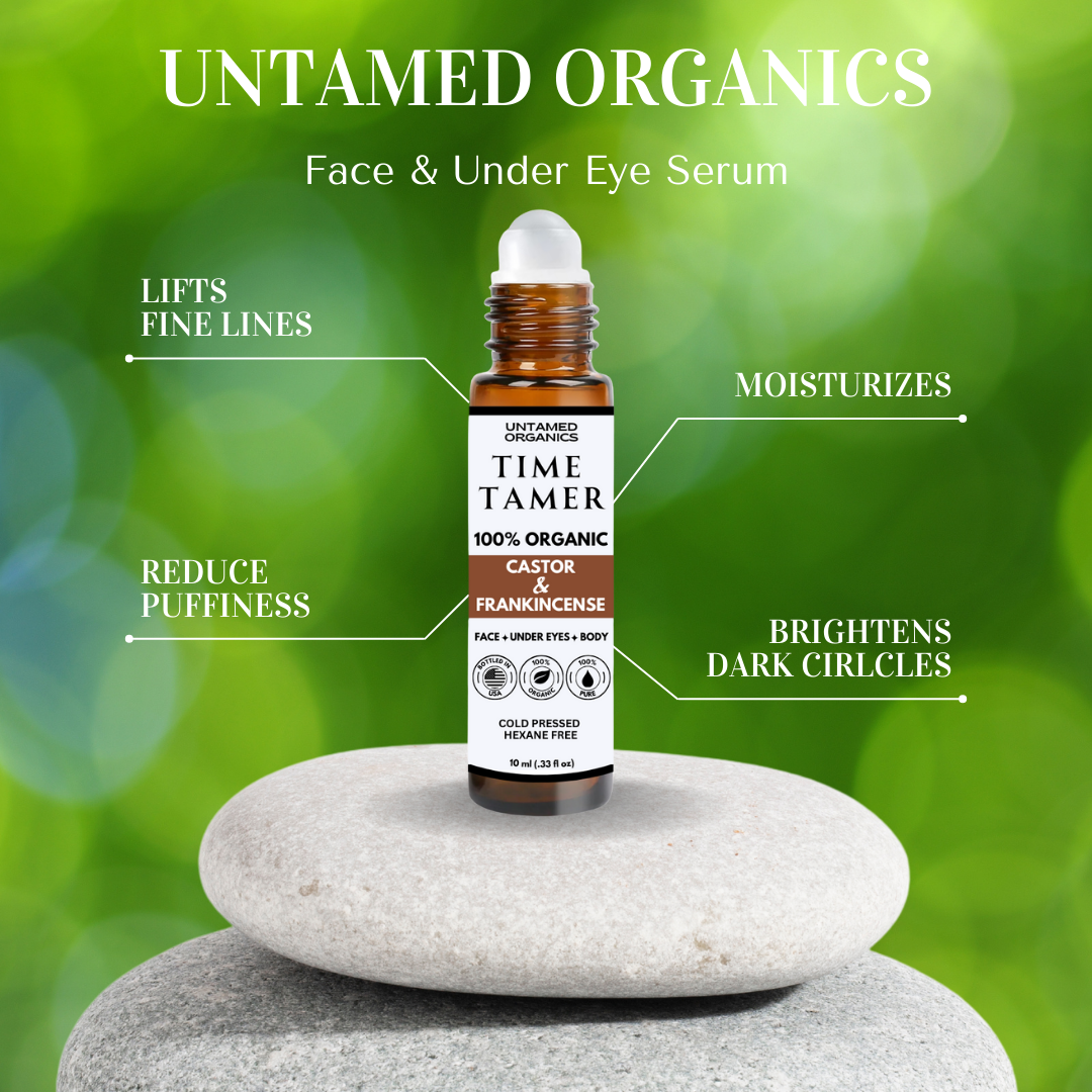 Untamed Organics - Wholesale Facial Oil - Organic Castor & Frankincense Oil Roller 10 mL Glass Bottle5