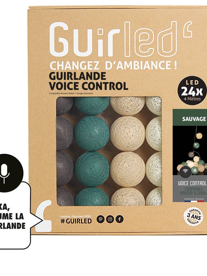 Sauvage Röststyrning Ljus Garland Bollar för wholesale av Guirled