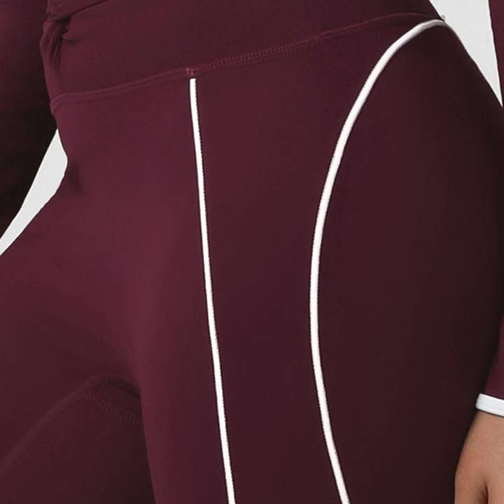 Purple Women Color Block High-Waist Sport Leggings for wholesale on Faire8