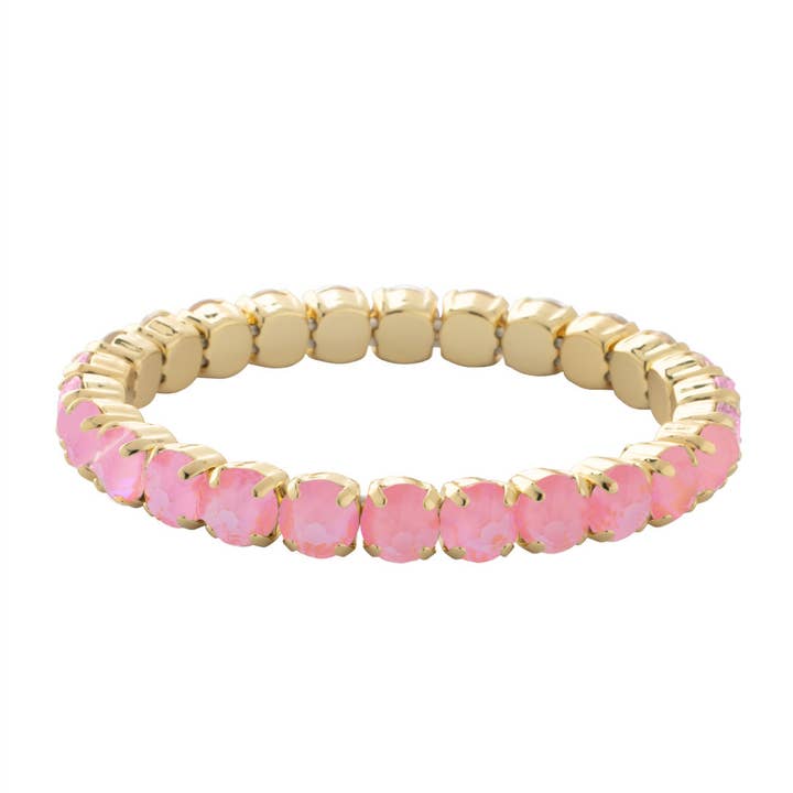 Pink 8 inch Sienna Stretch Bracelet - BFD60BGLRD for wholesale on Faire0