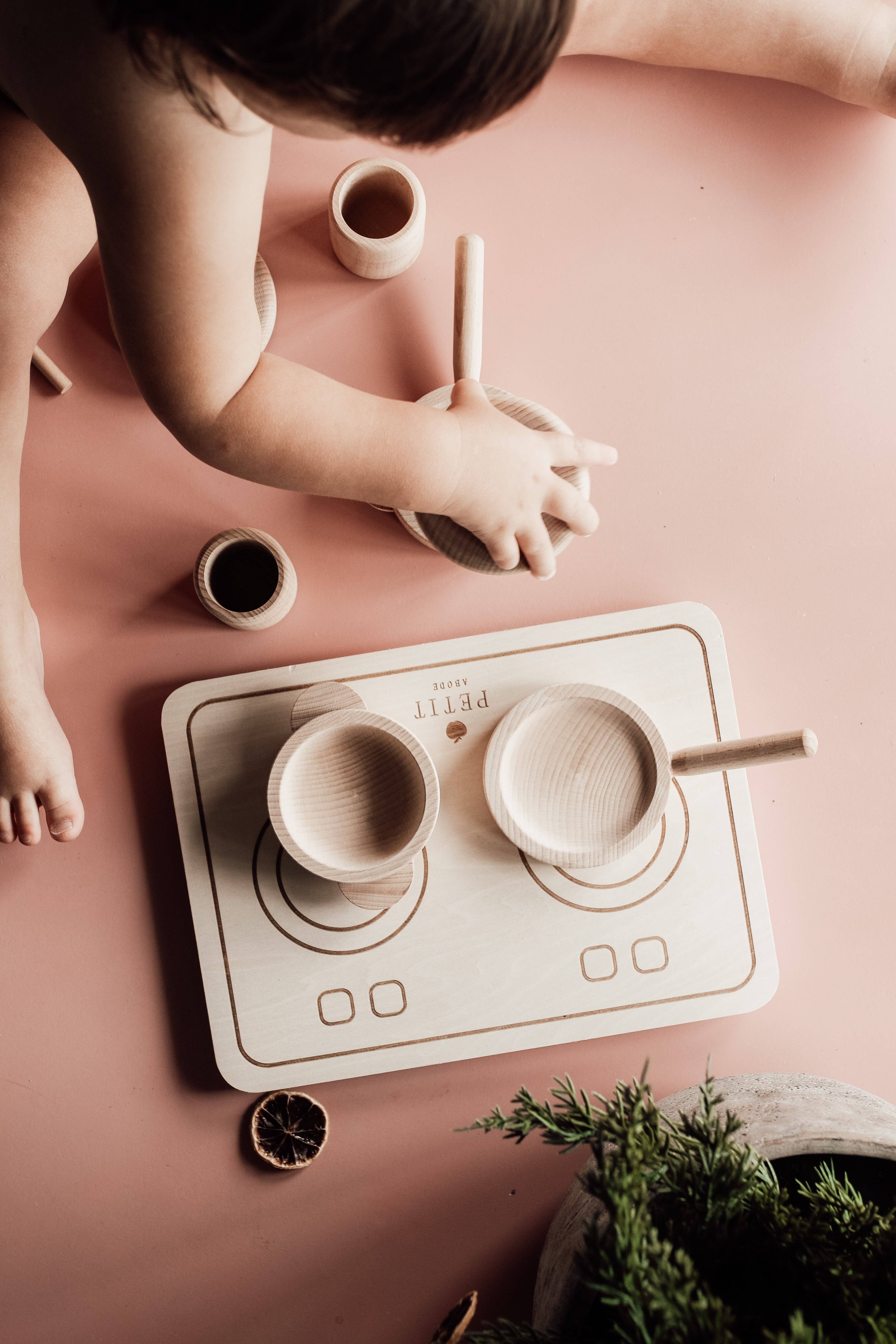 Petit Abode - Wholesale Wood Toy - Kids - Wooden Pots & Pans Set8