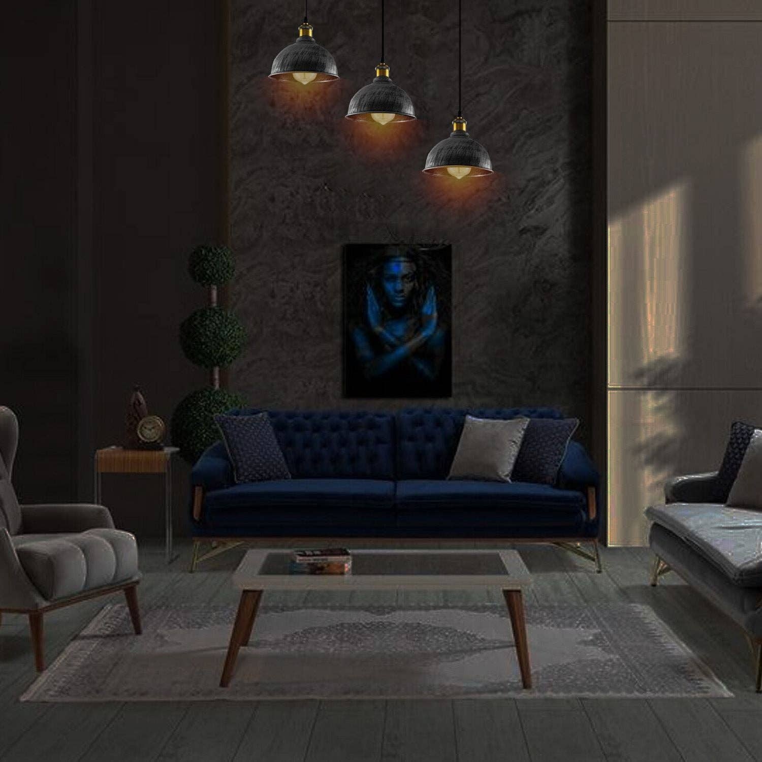 Ledsone – Engroshandel Lysekrone/pendellampe – Vintage Industrial børstet kobber indendørs hængende justerbar21