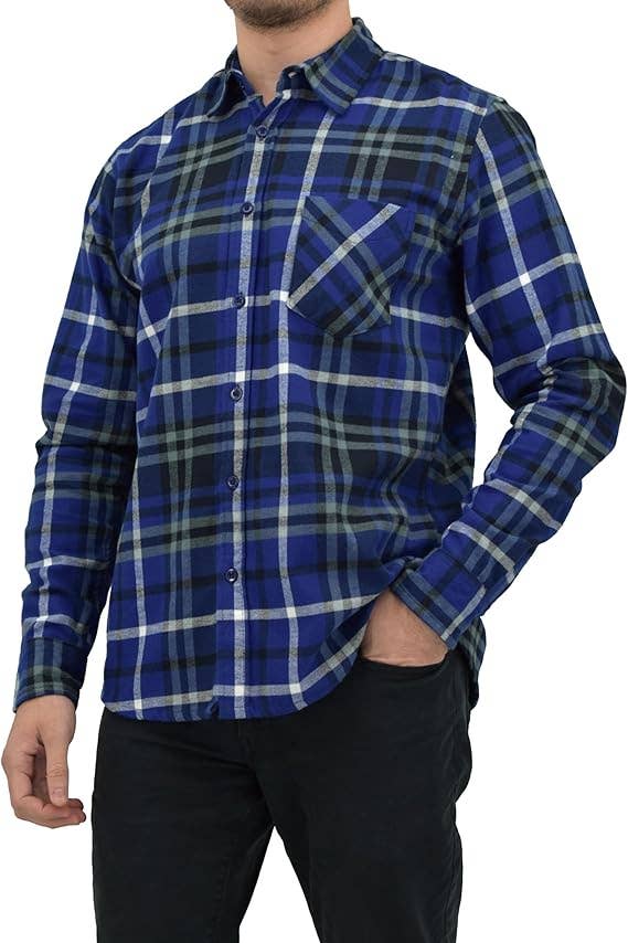 I-Wear Brands - Wholesale Button Down Shirt - Men's - Men's Long Sleeve Button Down Cotton Flannel Shirt8