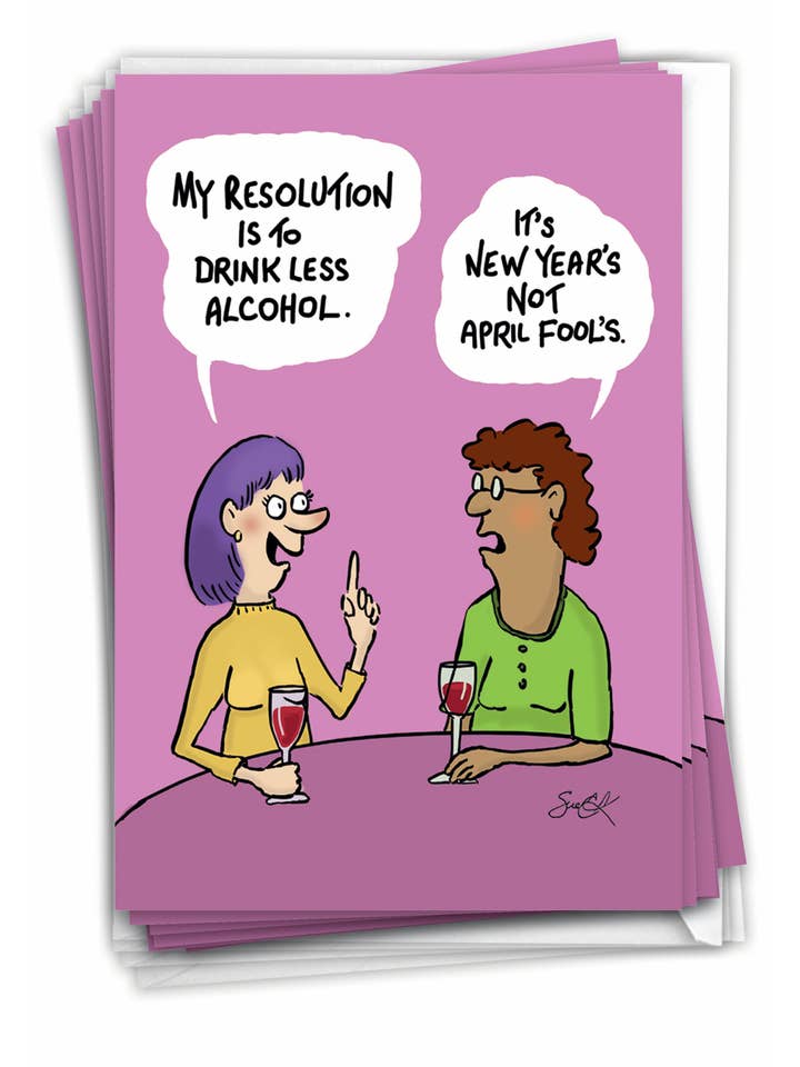 Boîte de 12 cartes de Nouvel An - Mauvaise fête pour la vente par NobleWorks