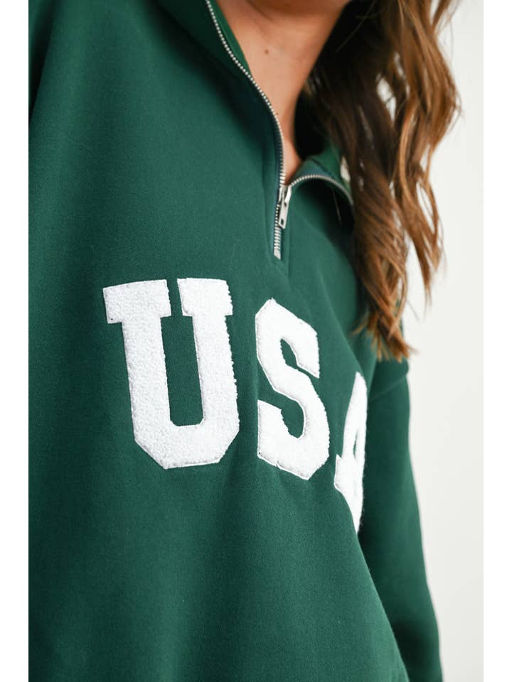 BUTTERMELON - Wholesale Sweatshirt - Women's - Quarter Zip Long Sleeve Top - BMT77952