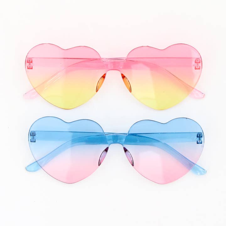 Kailo Chic - Wholesale Sunglasses - Women's - Pink and turquoise ombré Heart sunglasses0