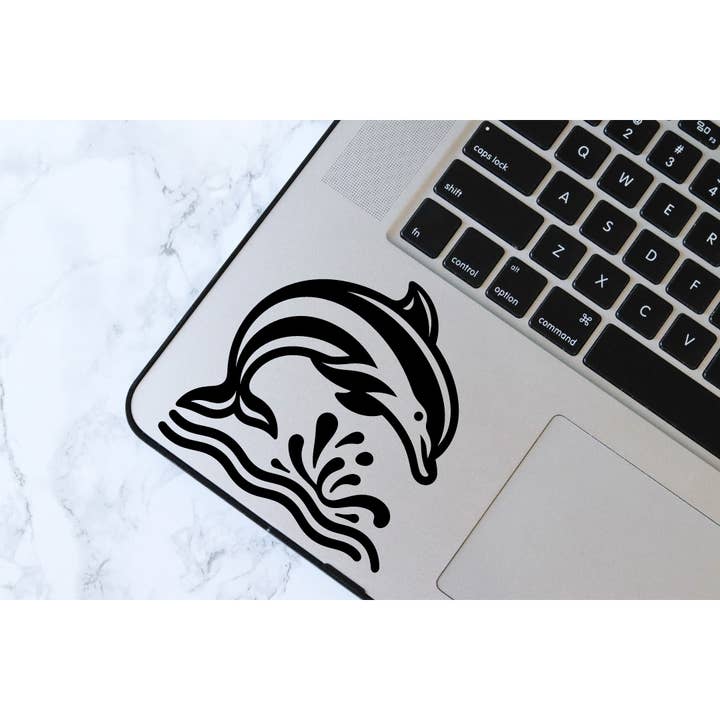 Dolphin Vinyl Decal 3" (Black, Retail Packaging) for wholesale by Megabella Creations