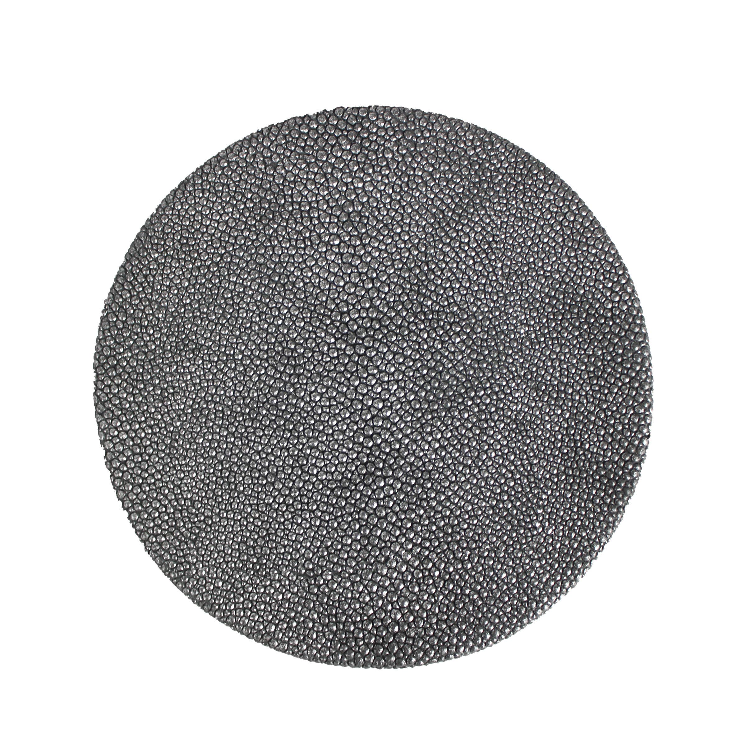 Signature Home Collection GmbH – wholesale Coasters – Round glass coasters set of 4 with box synthetic leather rays grey1