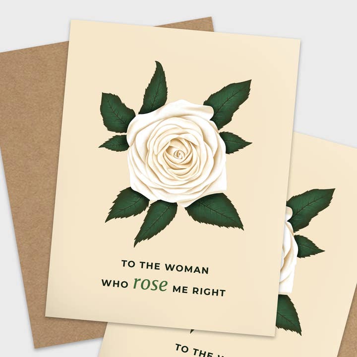 RachIllustrate - Wholesale Mother's Day Card - Woman Who Rose Me Right Pun Mother's Day Card1