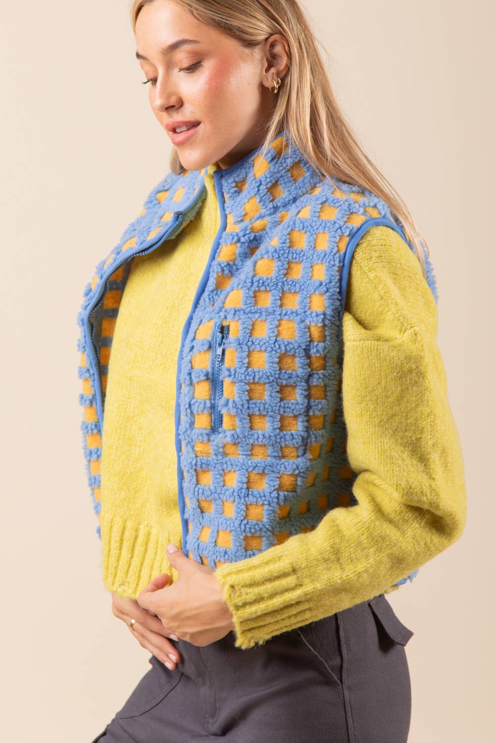 VERY J – Engroshandel Vest - Dame – NJ90128-trykt sød fleece vest9