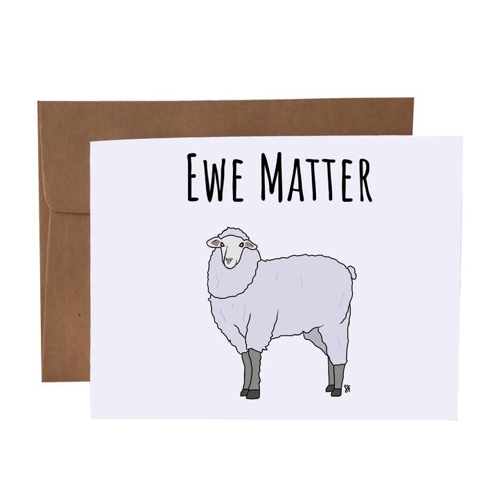 Ewe Matter | Sheep Pun | Encouragement Greeting Card for wholesale by SKP ink