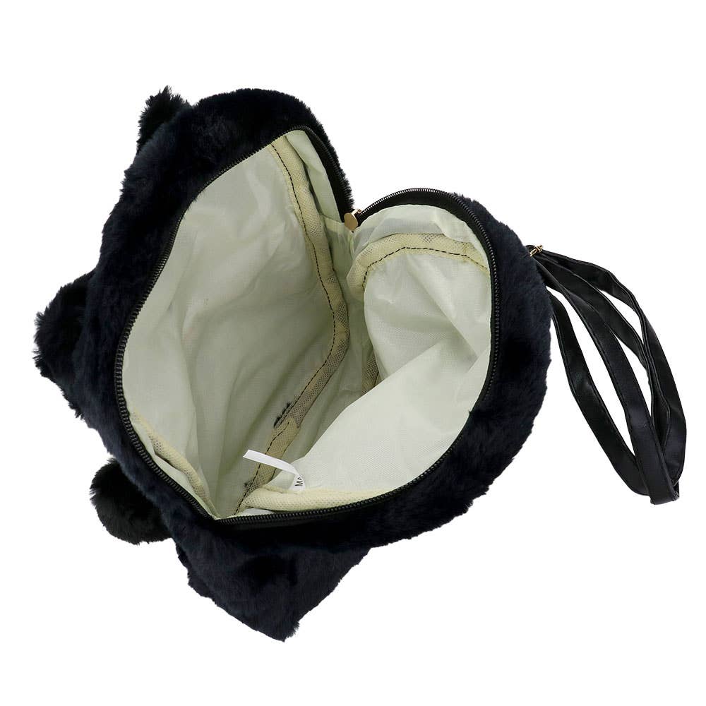 Sensibling Corp. - Wholesale Backpack - Women's - Faux Fur Bow Pom Pom Pointed Plush Mini Backpack5